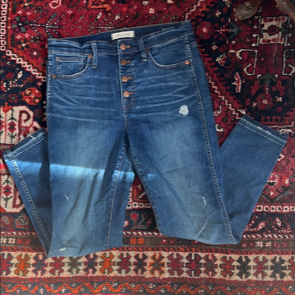 Madewell 10” High Rise Distressed Skinny Jeans
